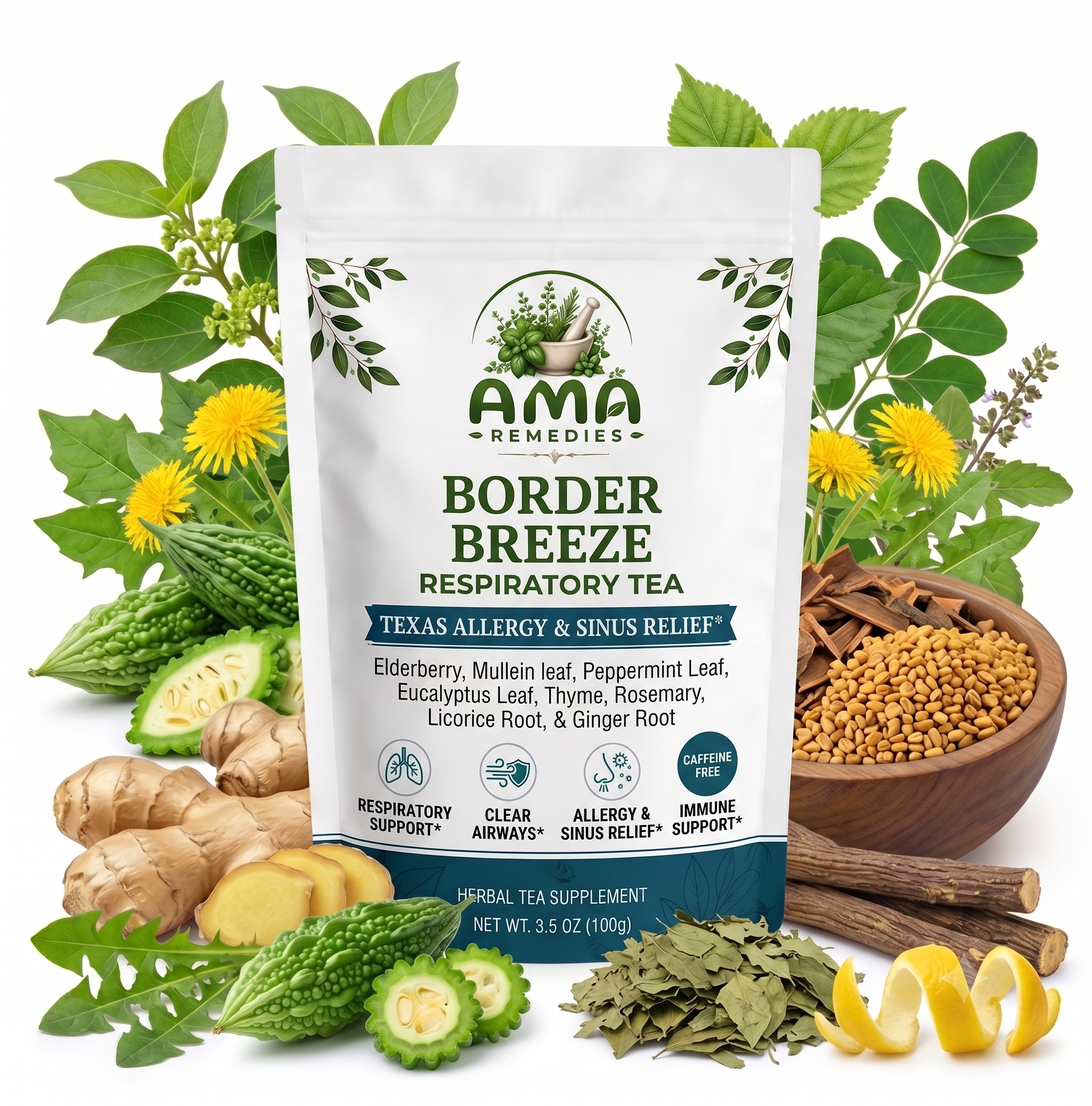 Border Breeze Respiratory Herbal Tea — Texas Allergy & Sinus Relief