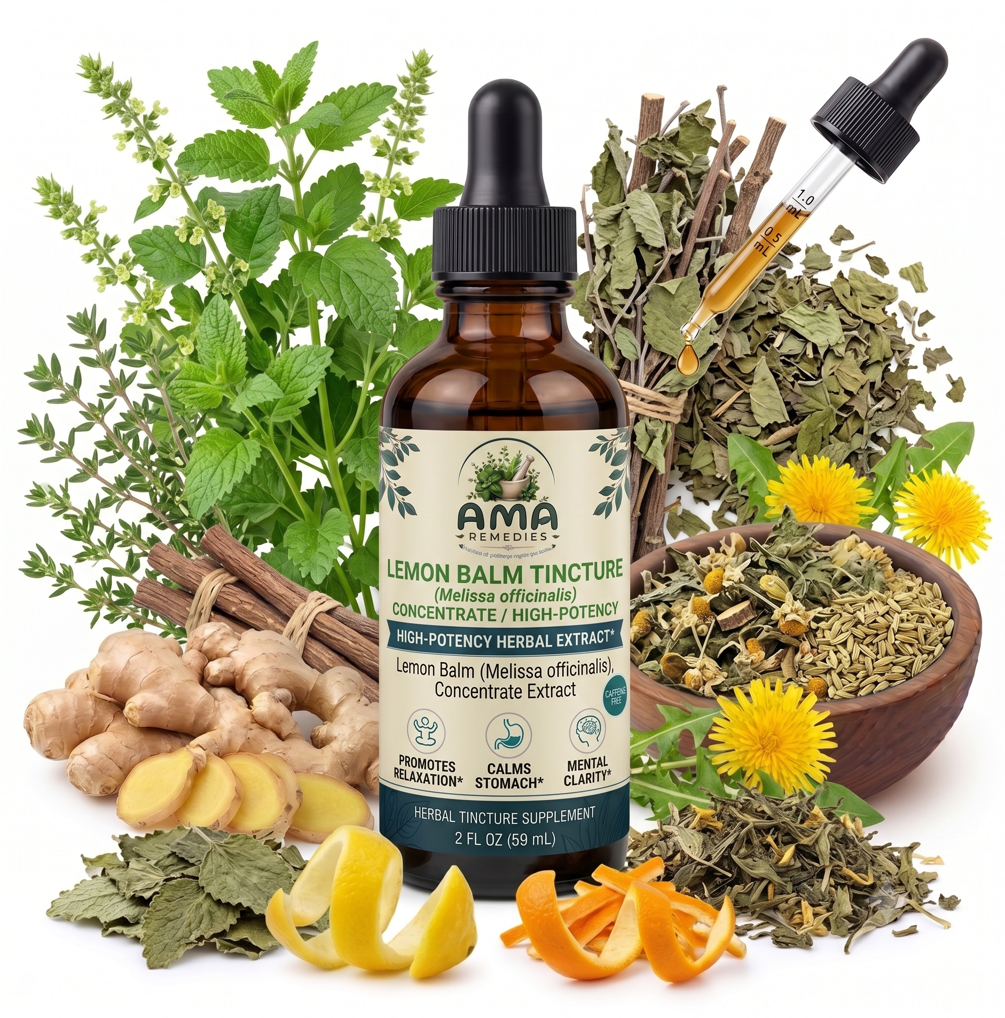Lemon Balm (Concentrate / high-potency) Tincture (Melissa officinalis)