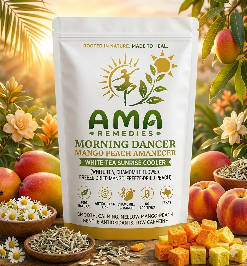 Morning Dancer — Mango Peach Amanecer — White-Tea Sunrise Cooler